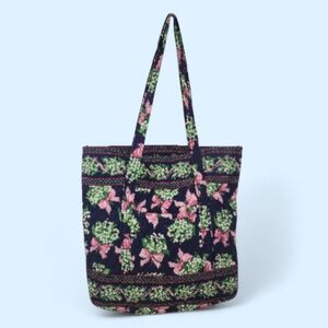 1999 Vintage Retired Vera Bradley Return to Happiness Navy Pink Bows Large Tote